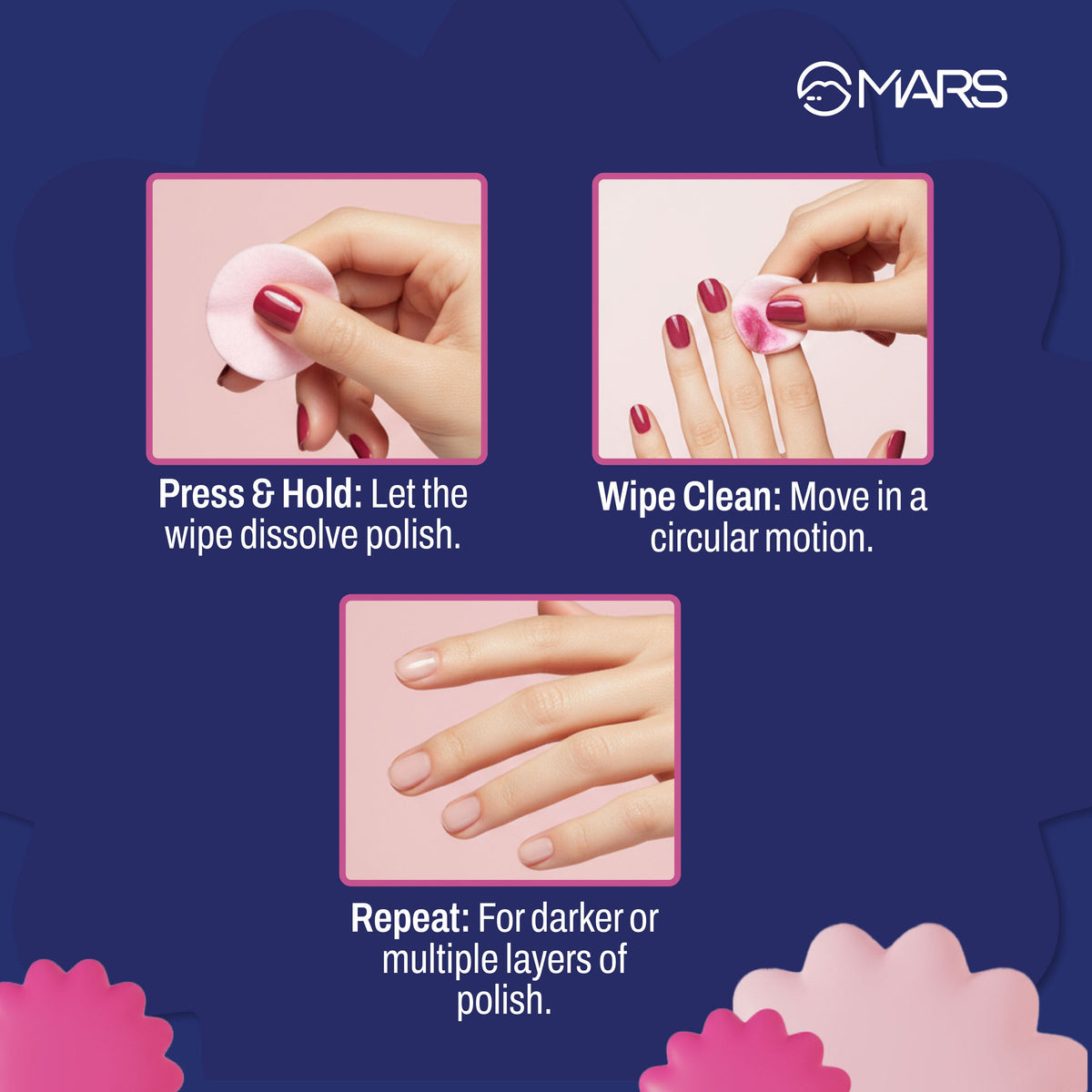 Miss Wipe out| Acetone-Free Nail Polish Remover Wipes